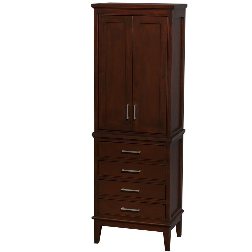 Hatton 24 in. W x 70-3/4 in. H x 16 in. D Bathroom Linen Storage Tower Cabinet in Dark Chestnut