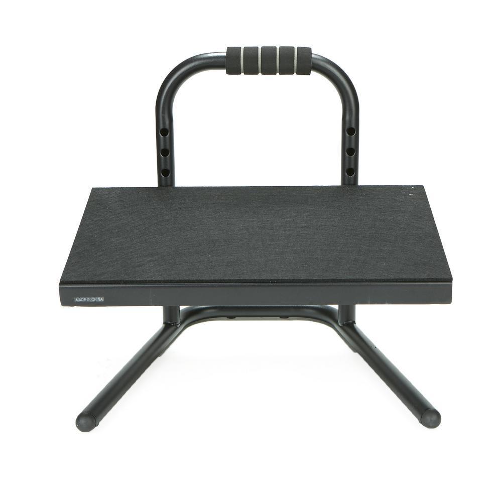 Black Metal Ergonomic Height Adjustable Non-Slip Universal Foot Rest