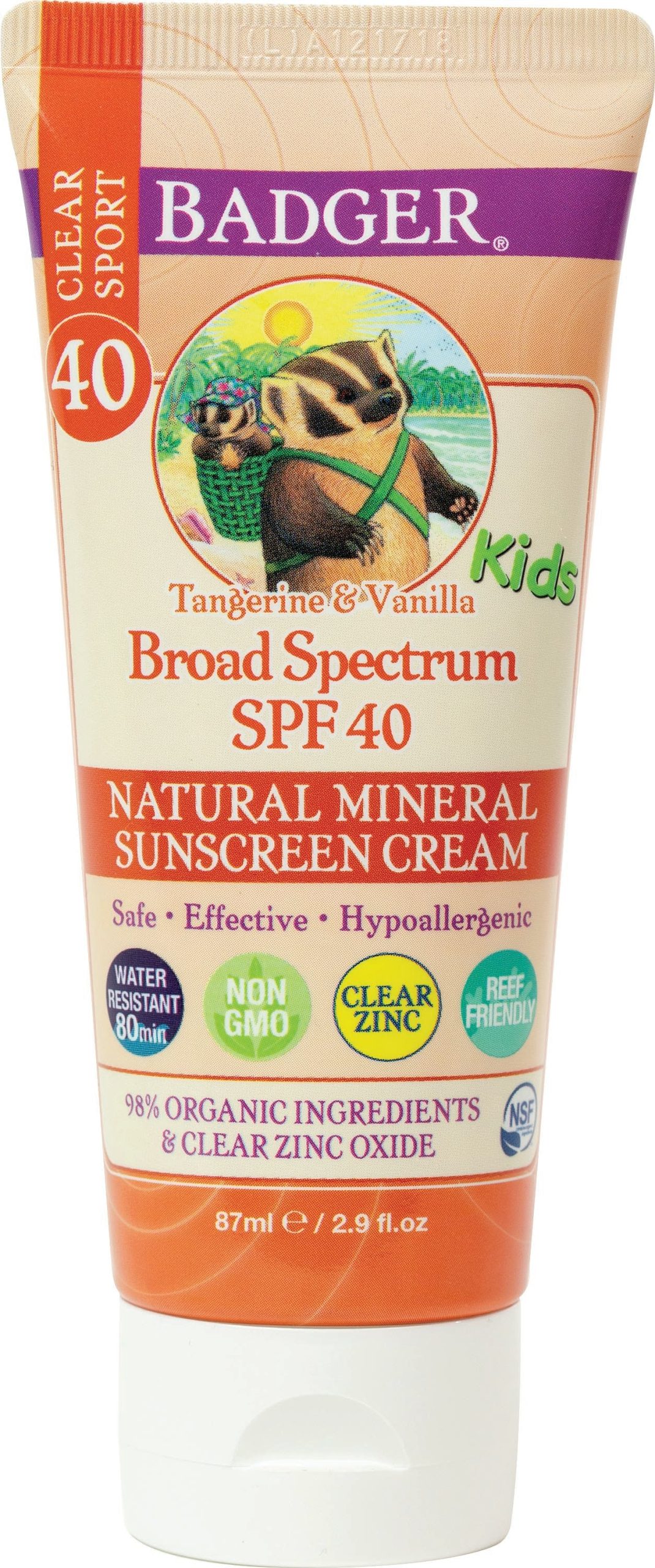Badger Kid's Clear Sunscreen SPF 40 - 2.9 oz - Safe and Effective Protection for Kids