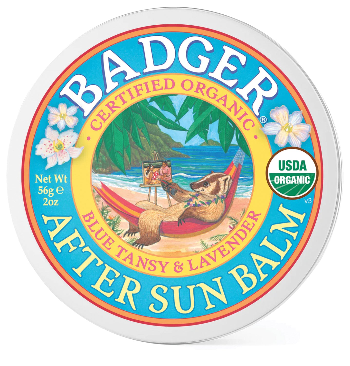 Badger Coconut After Sun Balm Tin - Soothing Relief for Sun-Kissed Skin