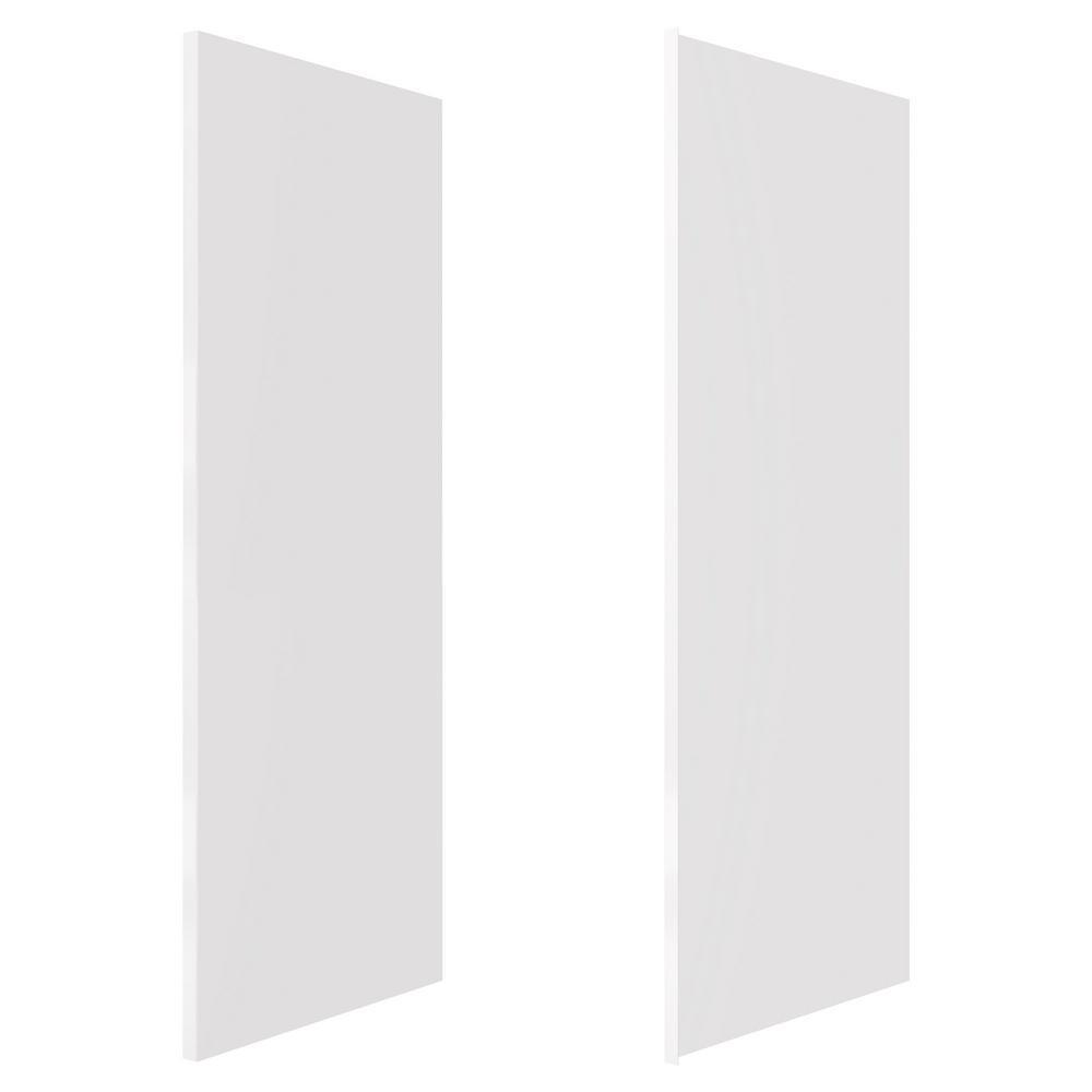 36 in. x 98 in. 2-Piece Glue-Up Alcove Side Shower and Bath Wall Set in Dove White