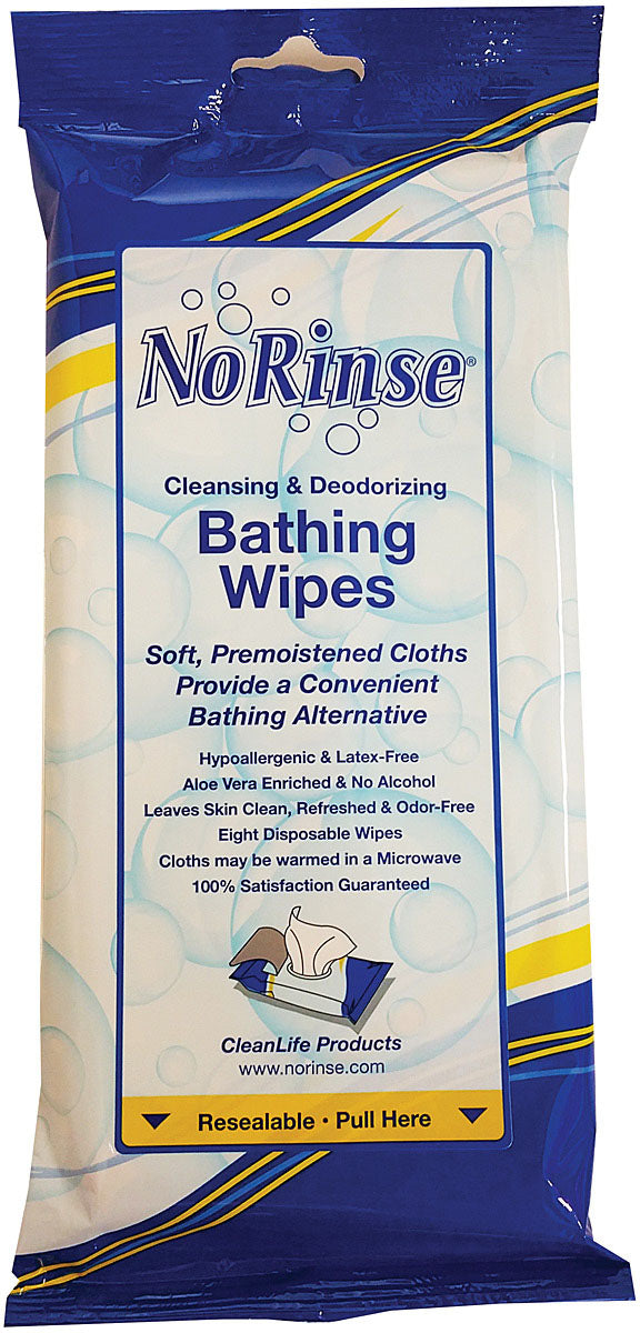 Convenient No-Rinse Shampoo and Bathing Wipes Set - Pack of 8 for Easy Cleansing