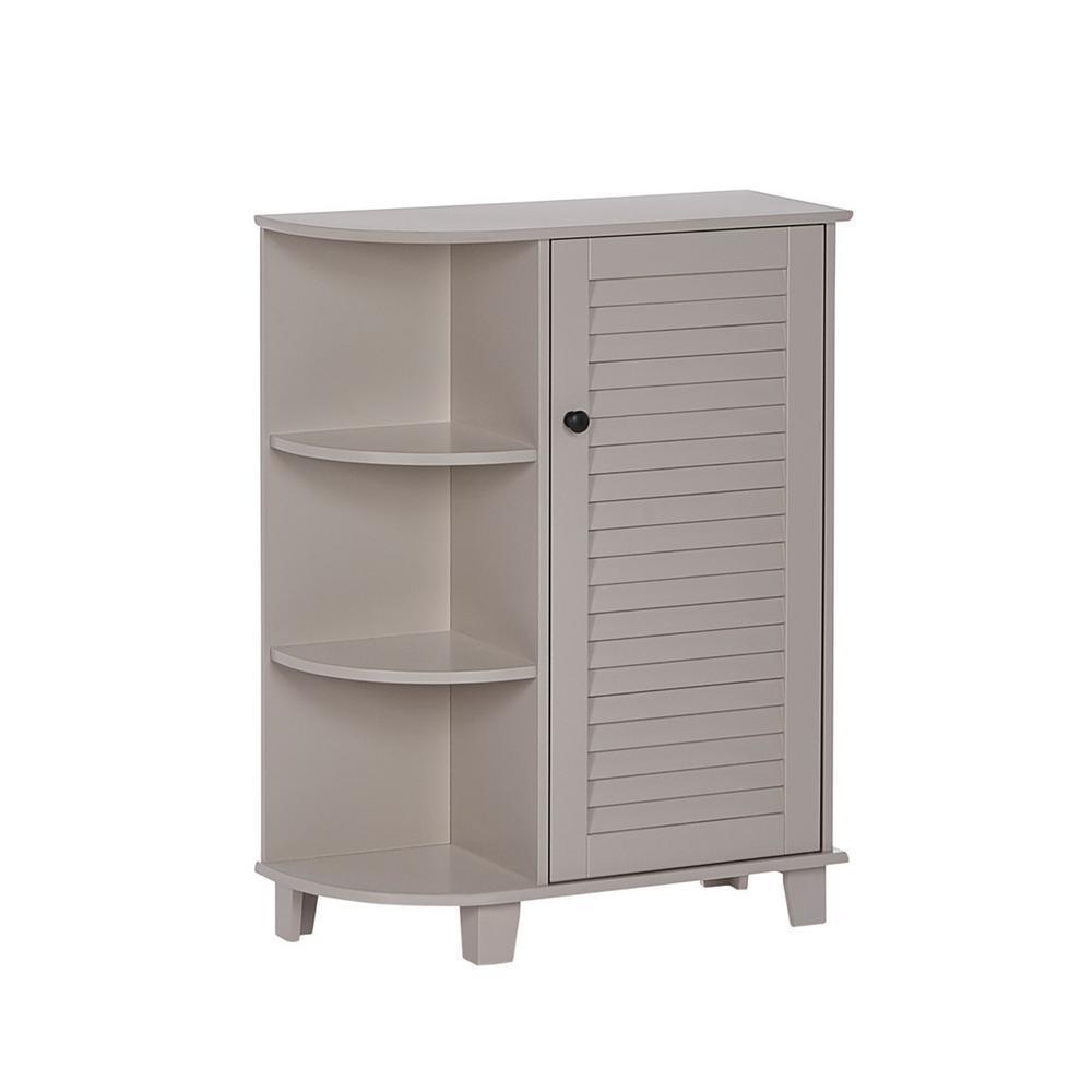 Ellsworth 23-5/8 in. W x 31-1/10 in. H Bathroom Linen Storage Floor Cabinet with Side Shelves in Taupe