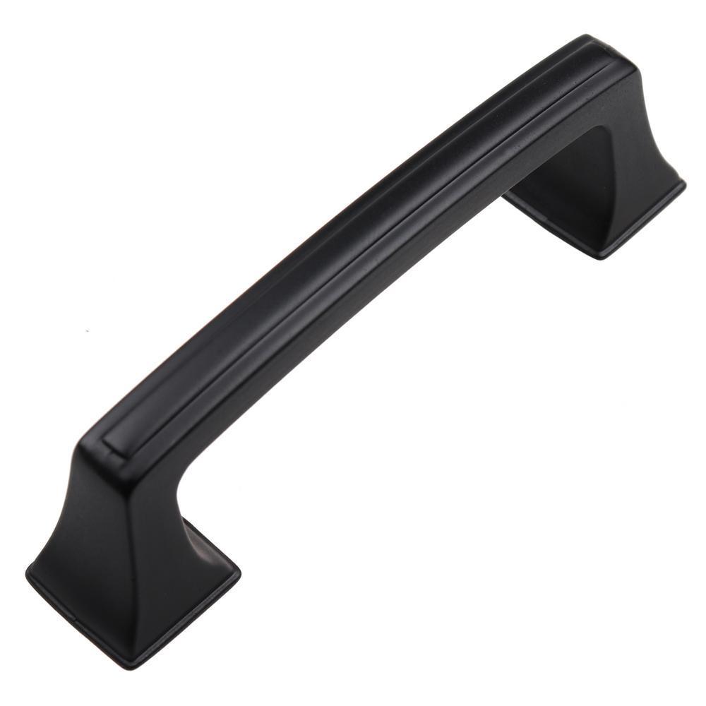 3 in. Matte Black Deco Base Cabinet Drawer Pulls (10-Pack)