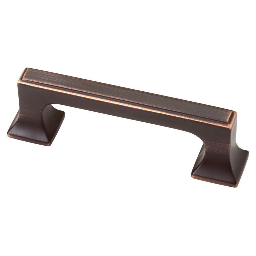Southampton 3 in. (76 mm) Center-to-Center Bronze with Copper Highlights Square Drawer Pull