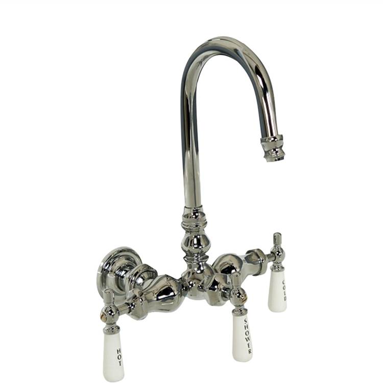 Barclay 4001-PL Leg Tub Diverter With Porcelain Lever Holders Cast Iron Tub