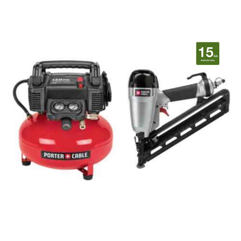 6 Gal. 150 PSI Portable Electric Air Compressor and 15-Gauge Finish Nailer Combo Kit (2-Tool)