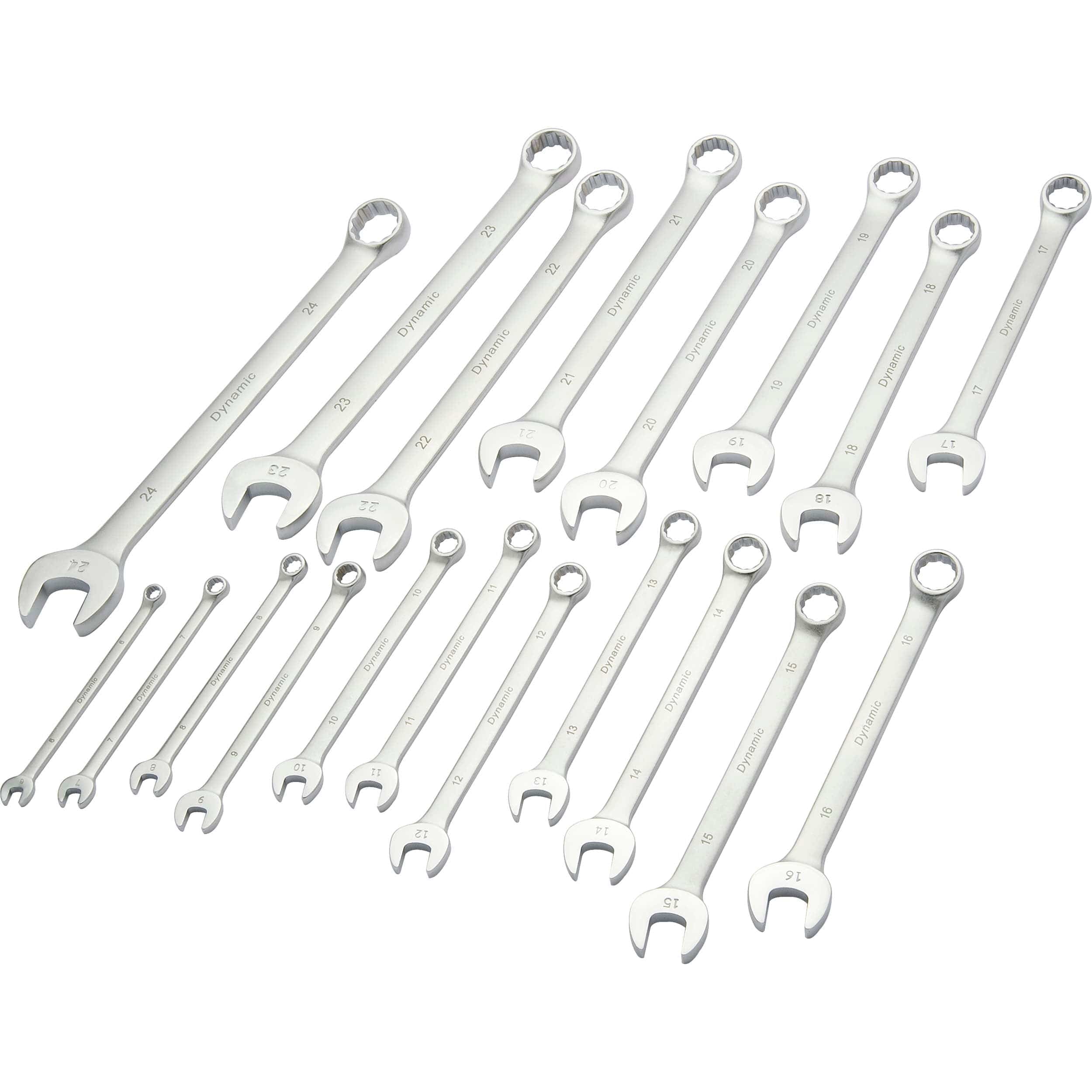 Wrench Set, Contractor Series, with Satin Finish, 19pc, Metric, Combination, 6mm - 24mm