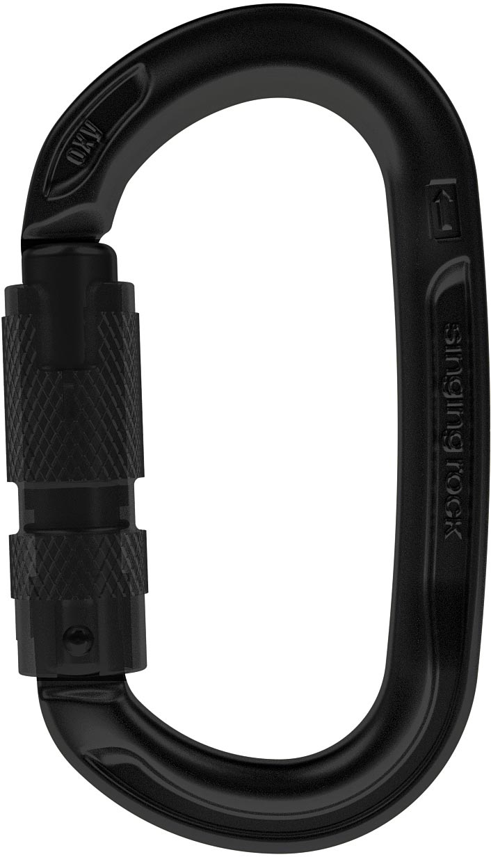 Singing Rock Oxy Carabiner - Lightweight and Durable Black Aluminim