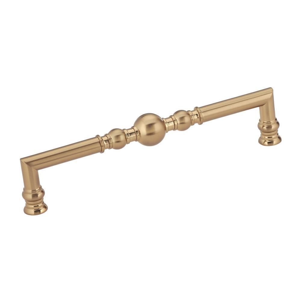 7-9/16 in. (192 mm) Center-to-Center Champagne Bronze Traditional Drawer Pull