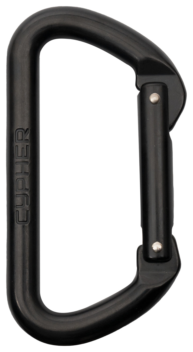 Cypher Liberty Mountain 'd' Carabiners - Set of 2 Black D-Shaped Carabiners