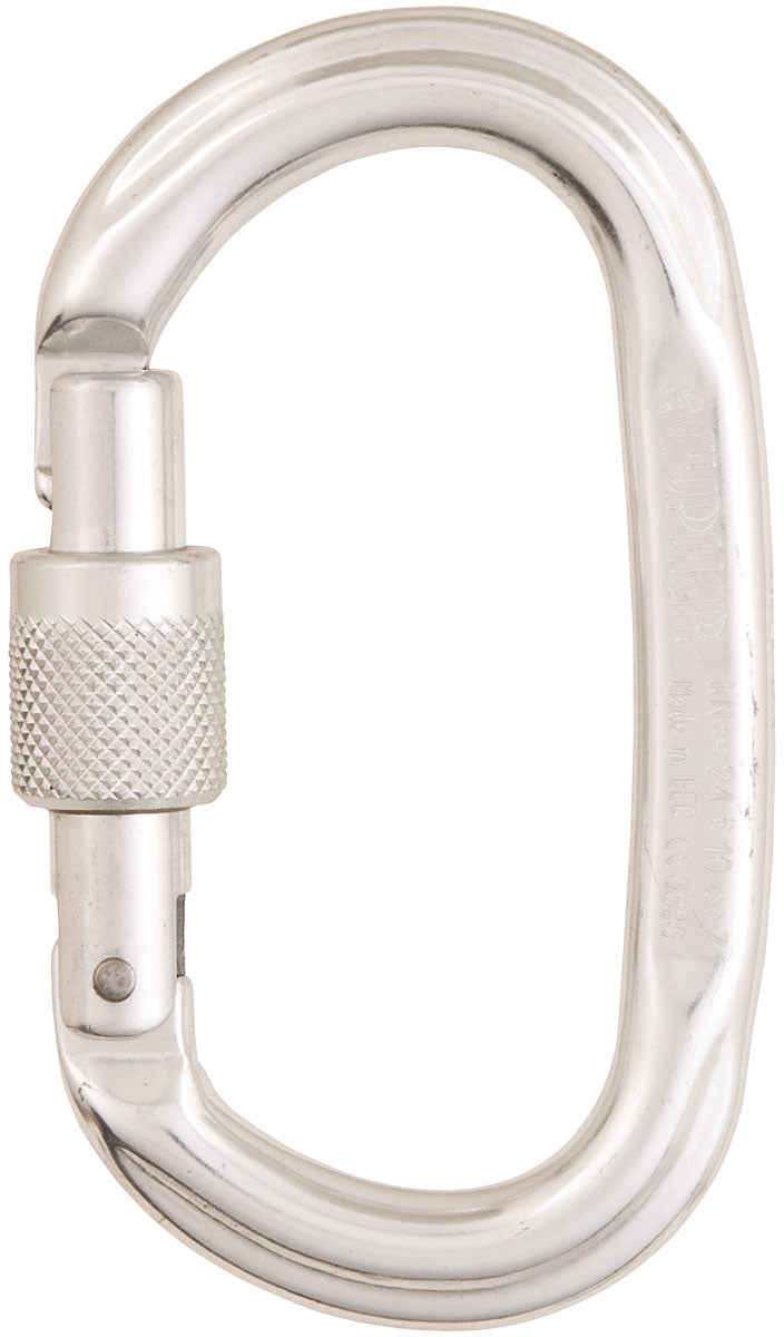 Climbing Technology Cypher Oval Polished Screw Gate Carabiner - CE Certified