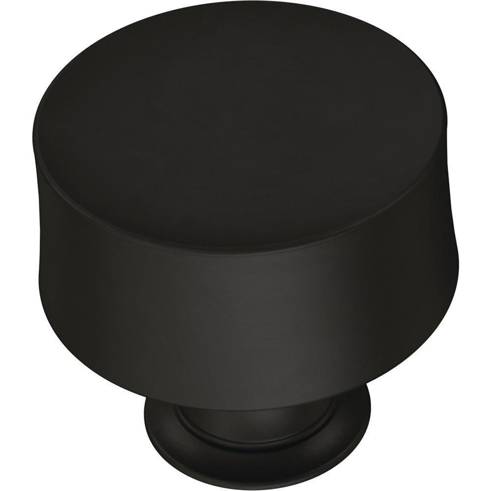 Drum 1-1/4 in. (32mm) Matte Black Cabinet Knob