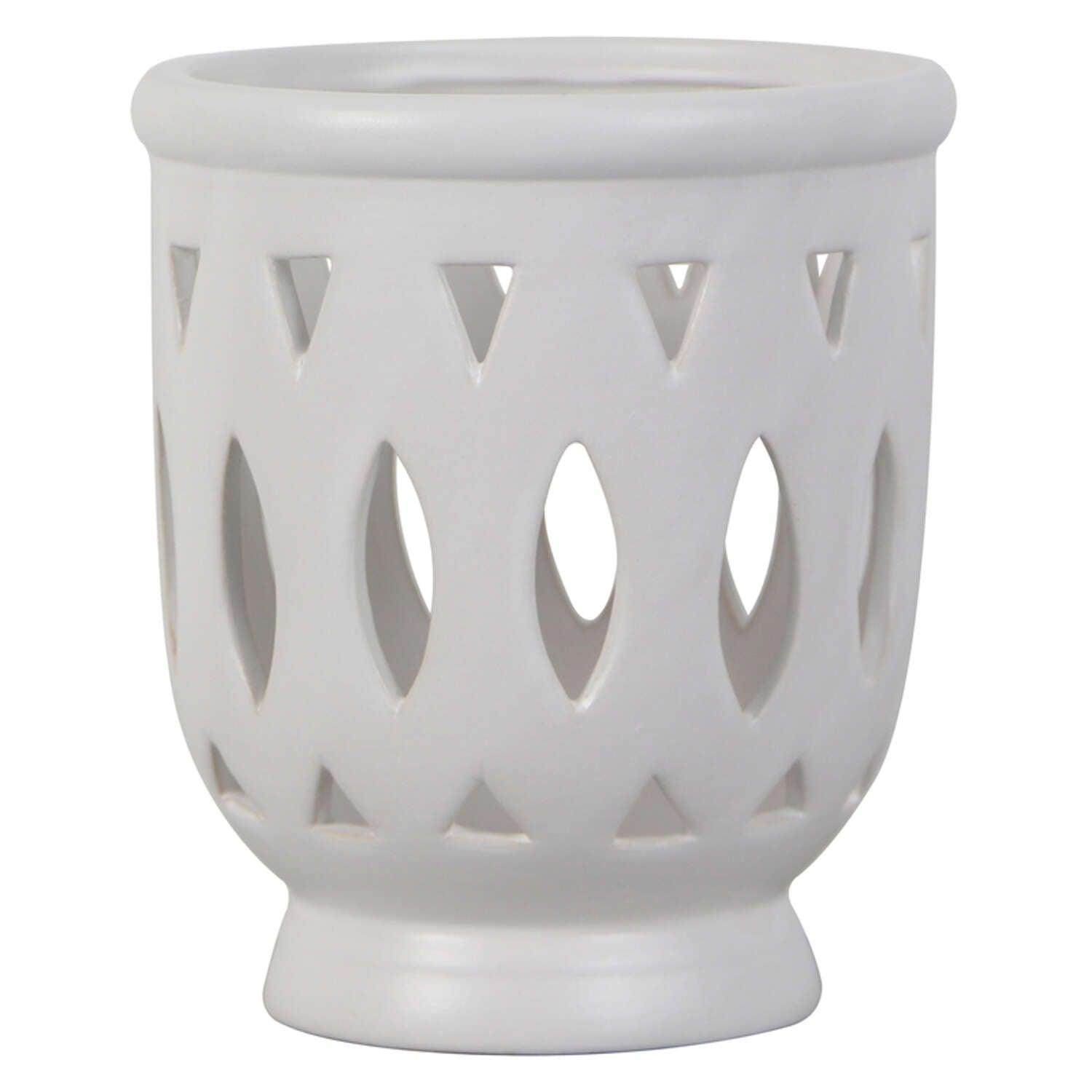 Trendspot Serafina 6 in. H Ceramic Orchid Planter White