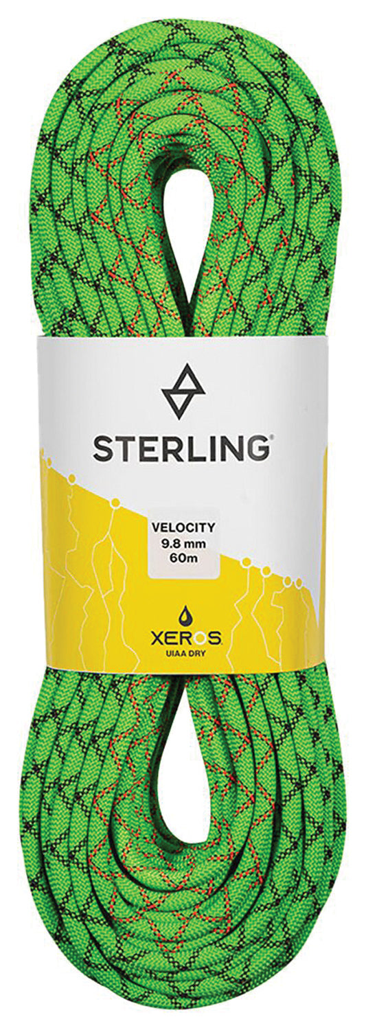 Sterling Velocity 9.8mm x 70m Bi-Color Green Climbing Rope