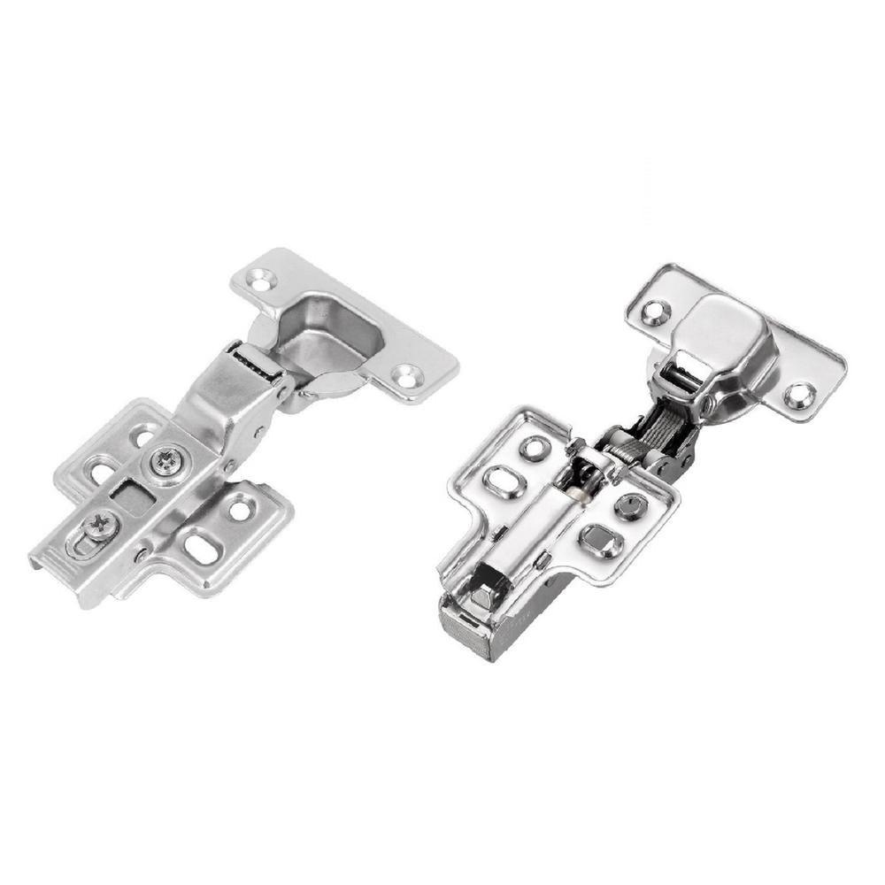 Concealed (35 mm) 110-Degree Clip-On Frameless Soft-Close Half Overlay Cabinet Hinge (12-Pair)