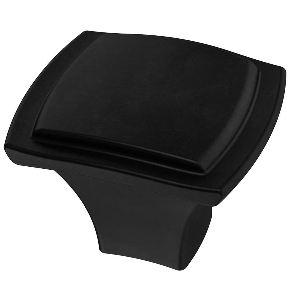 Step Edge 1-1/4 in. (32mm) Matte Black Cabinet Knob