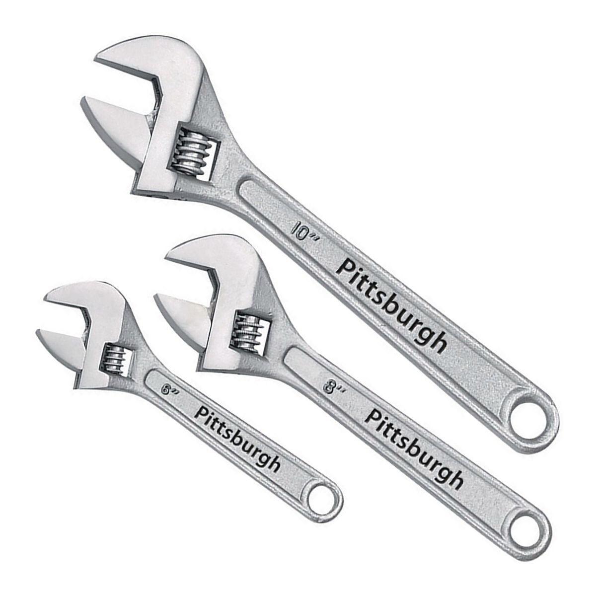 3 Pc Adjustable Wrench Set