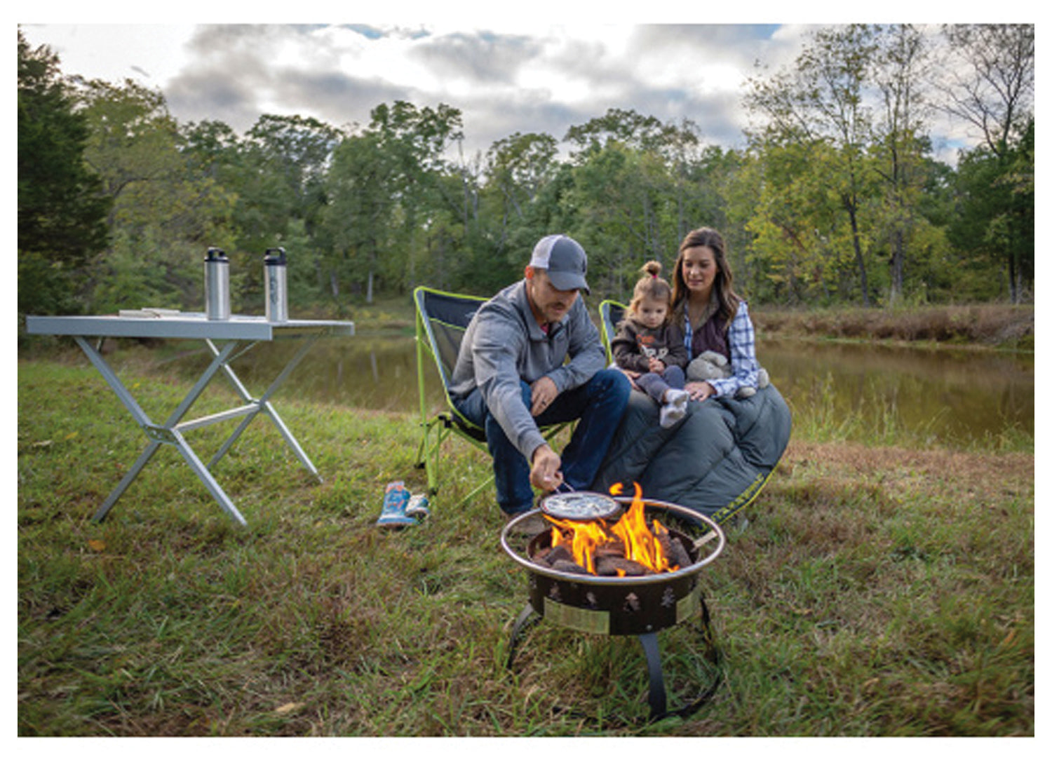 Alps Mountaineering Square Dining Table in Sleek Silver Finish