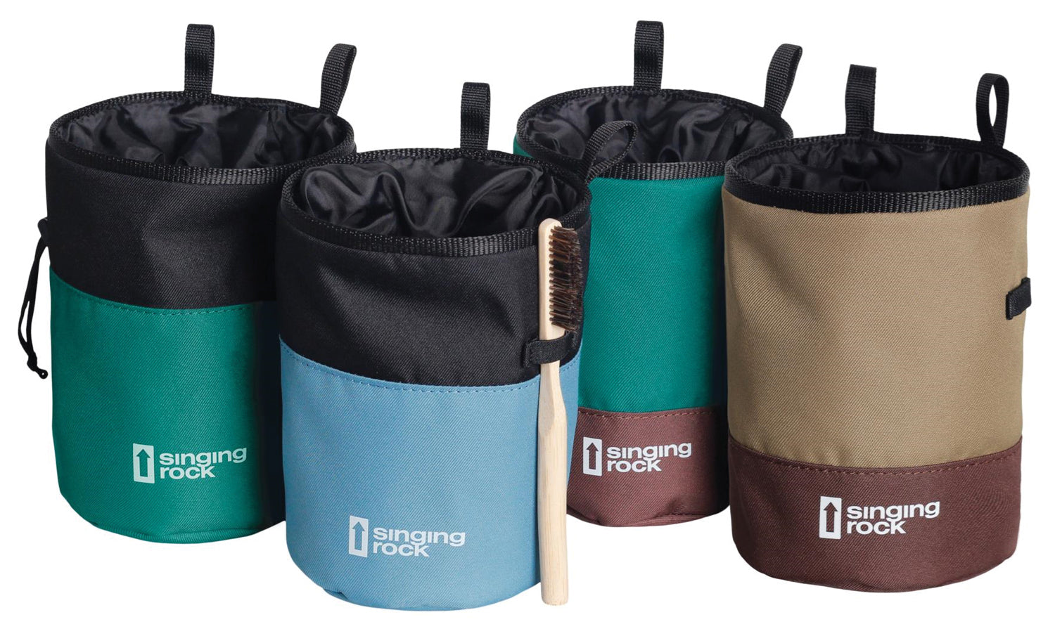 Singing Rock Duo Chalk Bag - Black/Green: Keep Your Grip Strong!