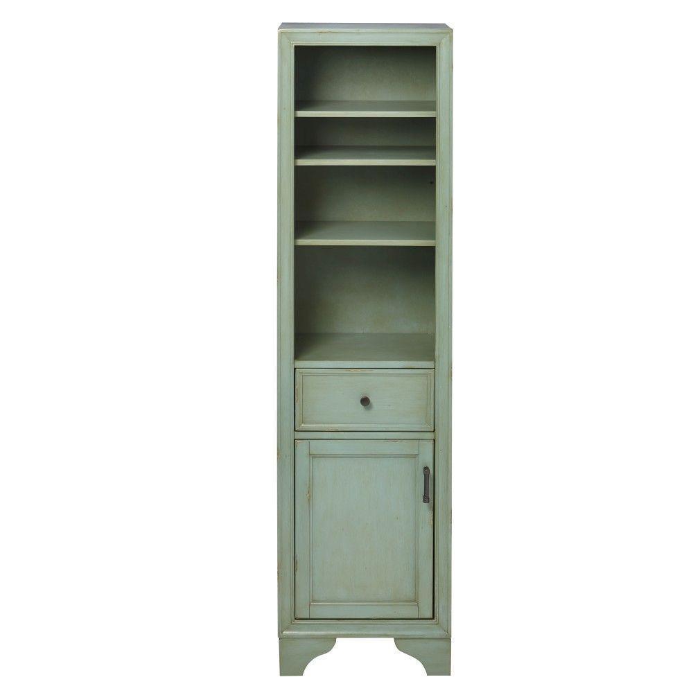 Hazelton 18 in. W x 15 in. D x 67-1/2 in. H Bathroom Linen Cabinet in Antique Green