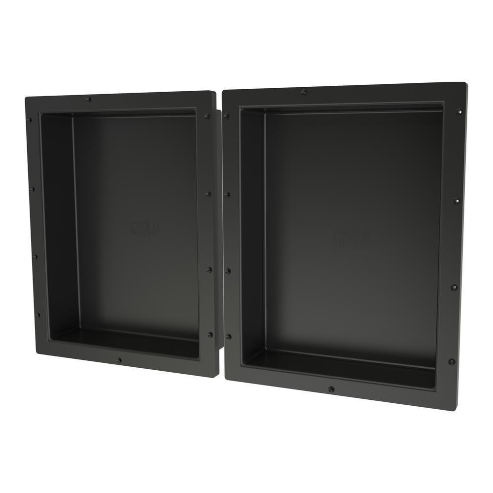 Redi Niche 32 in. x 20 in. Double Shower Niche Set in Black