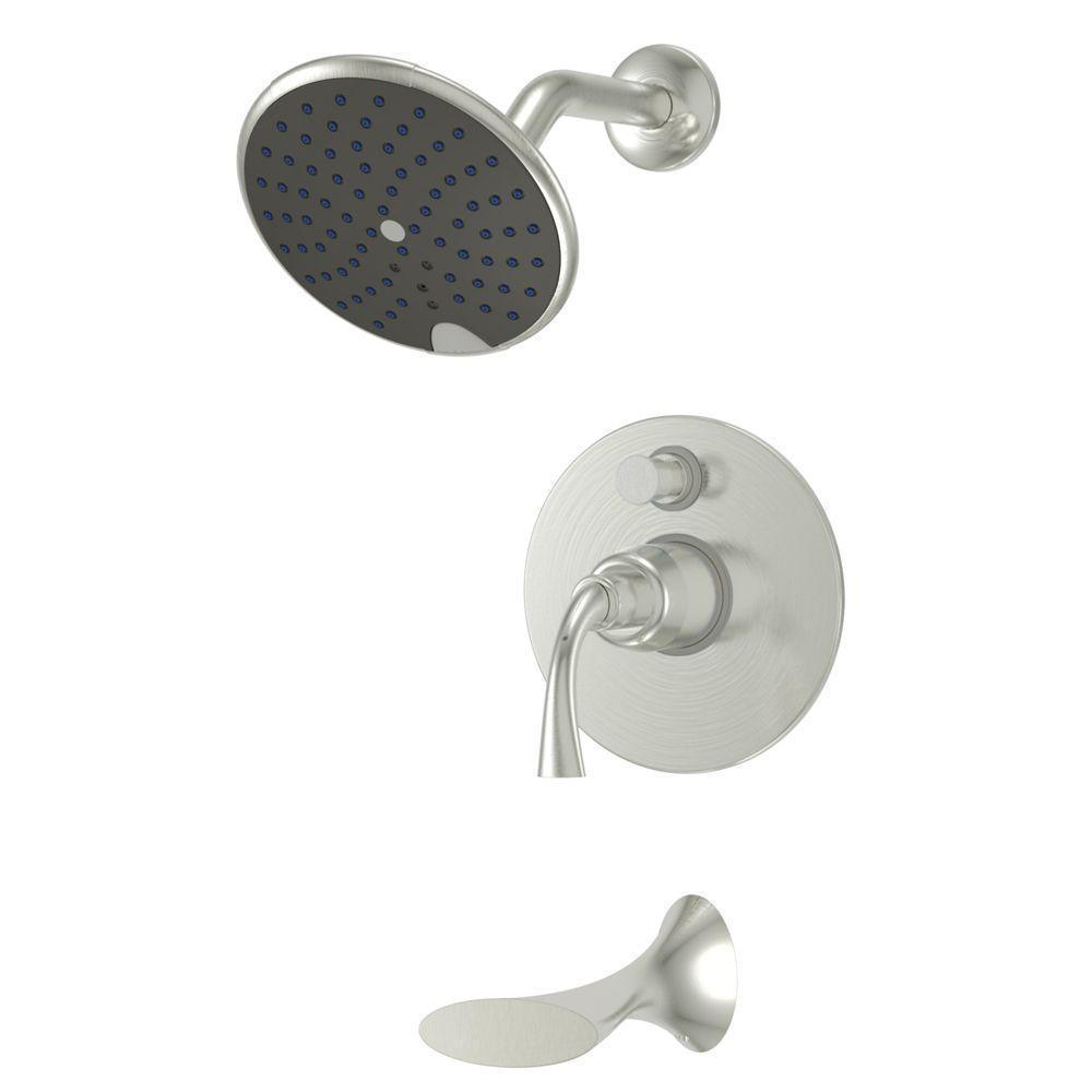 Adelais Single-Handle 1-Spray Tub and Shower Faucet in Brushed Nickel (Valve Included)