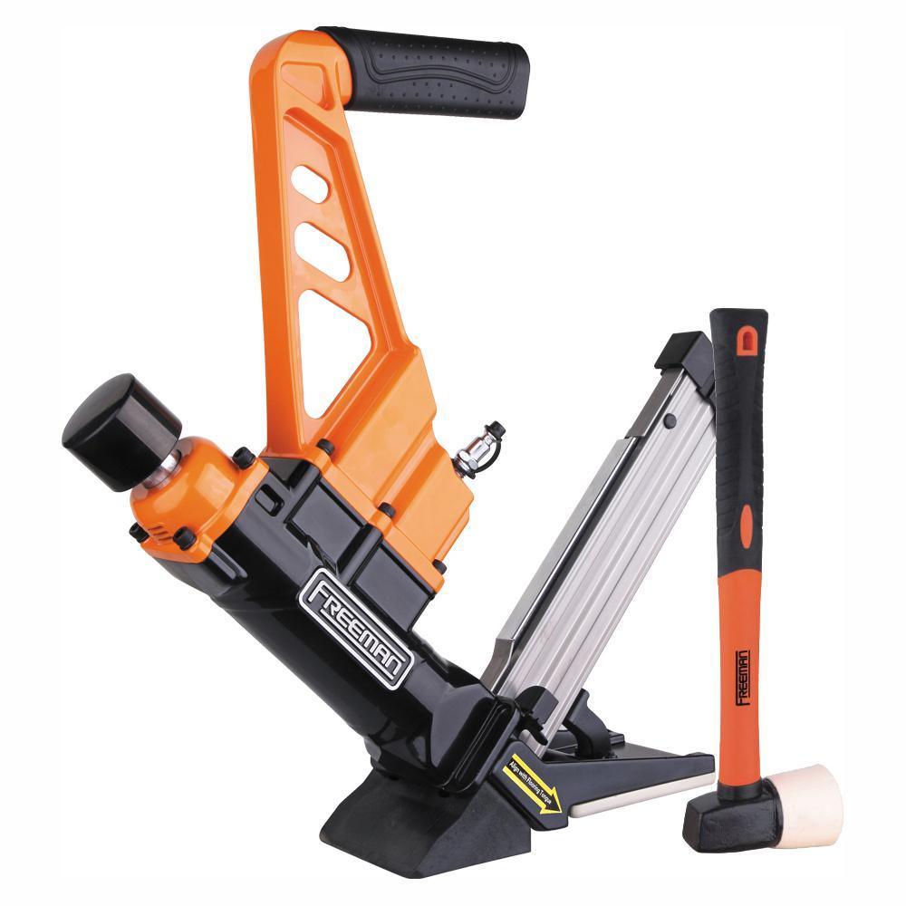 Lightweight Pneumatic 3-in-1 15.5-Gauge and 16-Gauge 2 in. Flooring Nailer and Stapler