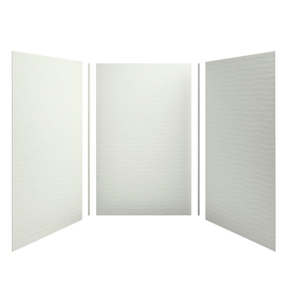 Choreograph 60 in. x 96 in. 3-Piece Easy Up Adhesive Alcove Shower Surround Walls in Dune