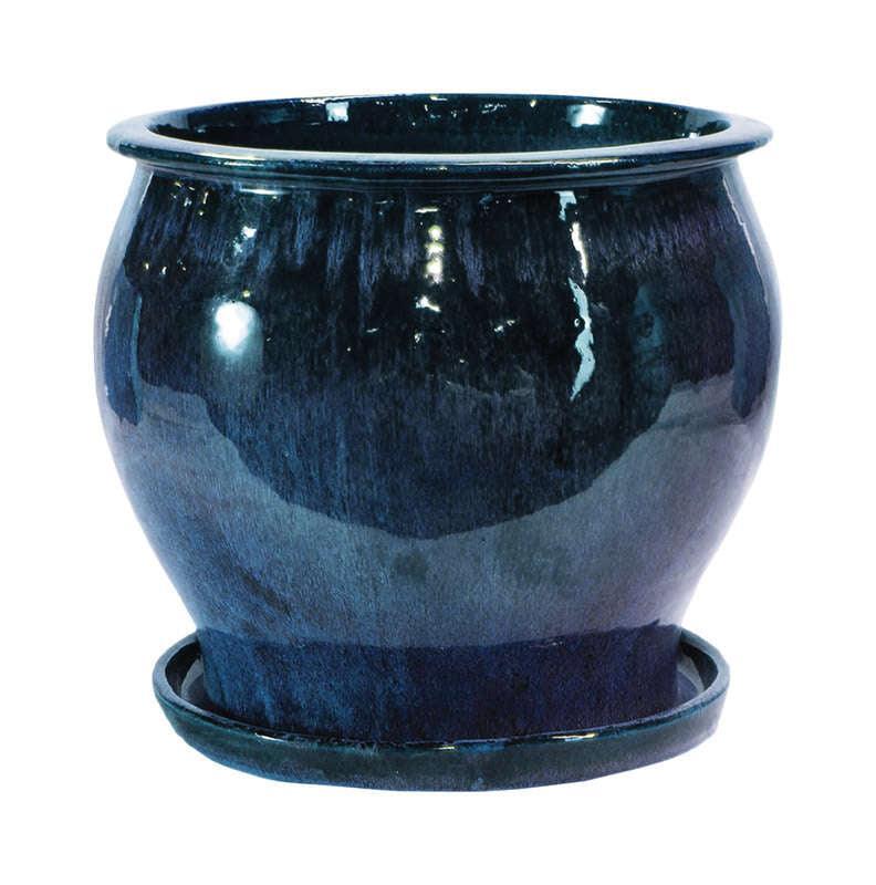 Trendspot 7 in. H X 8 in. D Ceramic Pot Blue