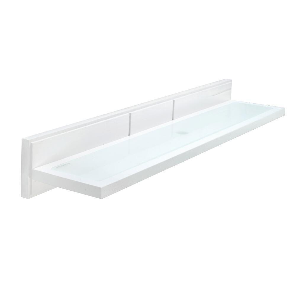 Maine 4.92 in. L x 3.15 in. H x 23.62 in. W Wall-Mounted Opaque Glass Bathroom Shelf in White