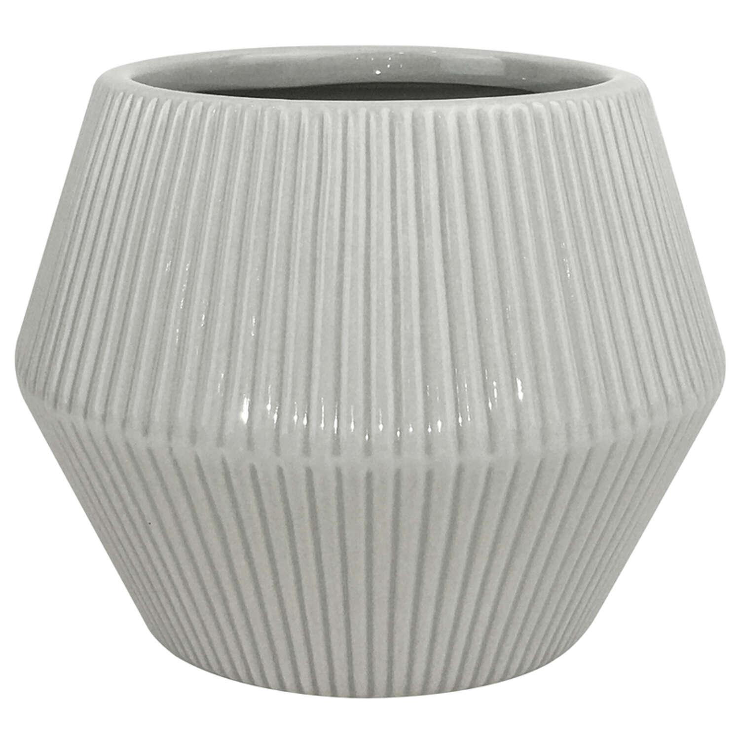 Trendspot Rena 8 in. D Ceramic Planter Light Gray