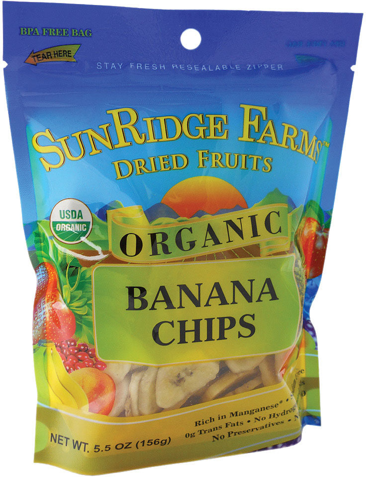 Sunridge Farms Organic Dried Banana Chips - Naturally Sweet and Crunchy Snack