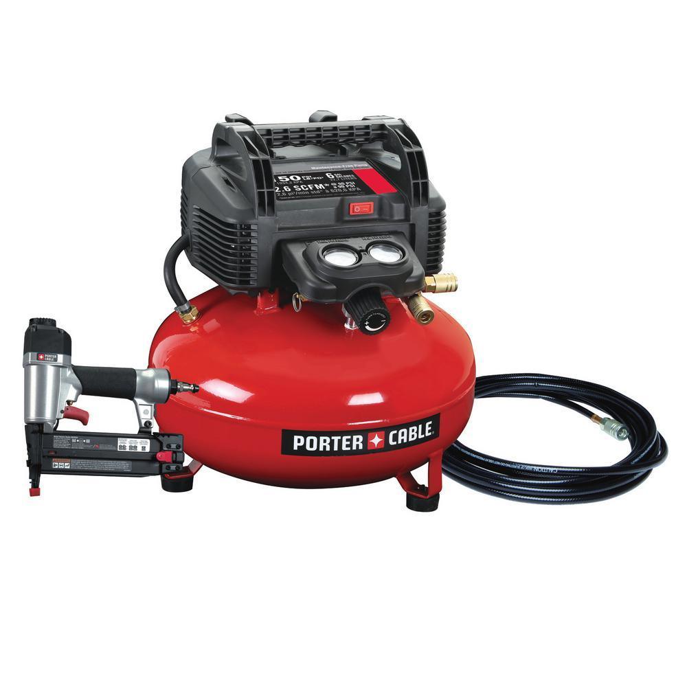 6 Gal. 150 PSI Portable Electric Air Compressor and 18-Gauge Brad Nailer Combo Kit (1-Tool)
