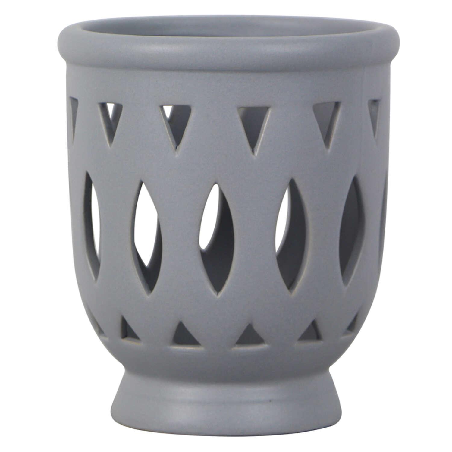 Trendspot Serafina 6 in. H Ceramic Orchid Planter Gray