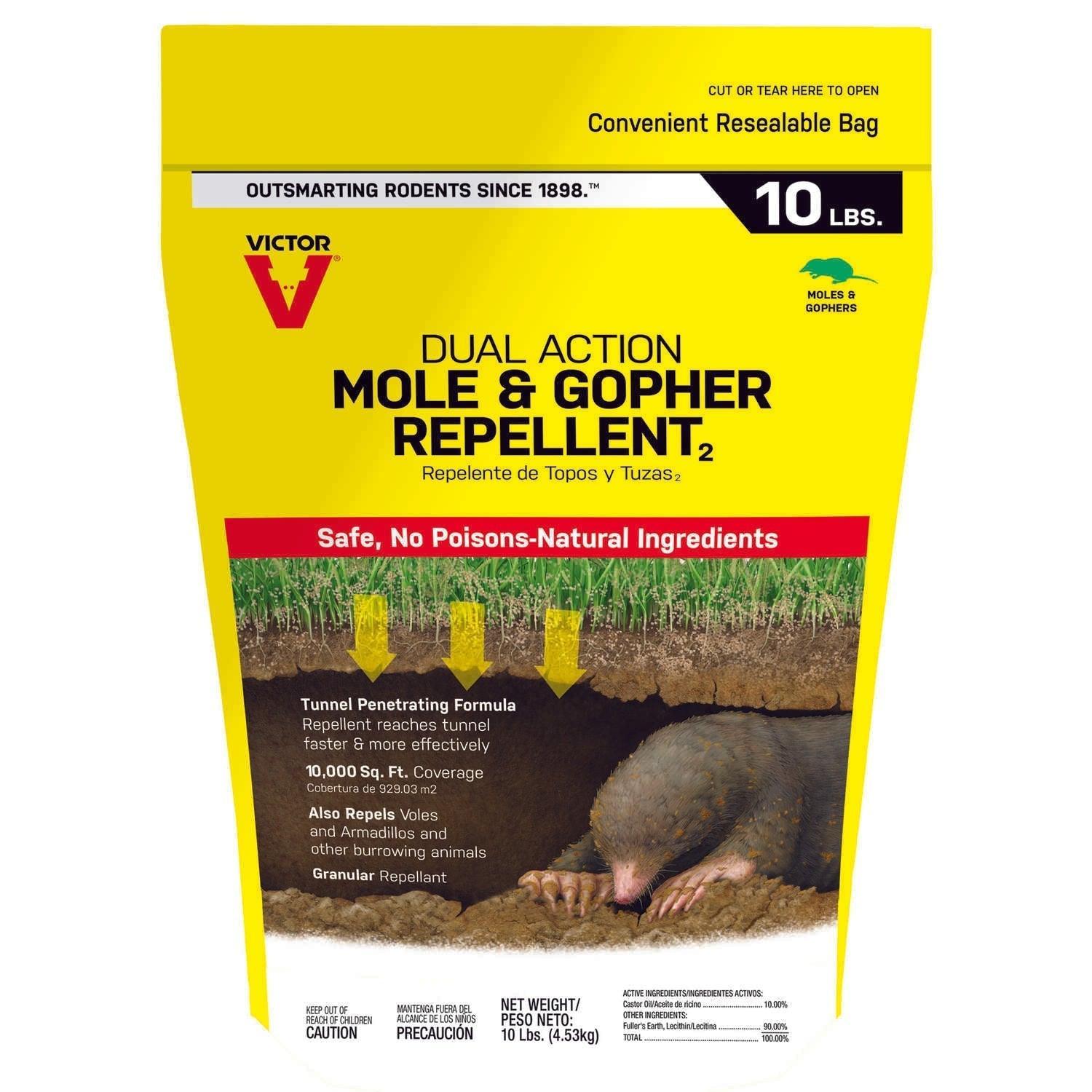 Victor Dual Action Animal Repellent Granules For Gophers and Moles 10 lb