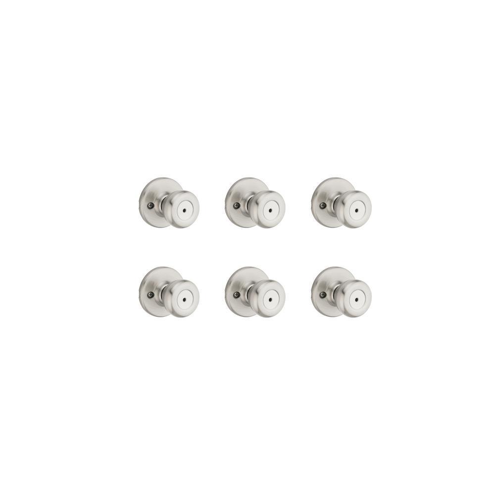 Tylo Satin Nickel Bed/Bath Door Knob (6-Pack)