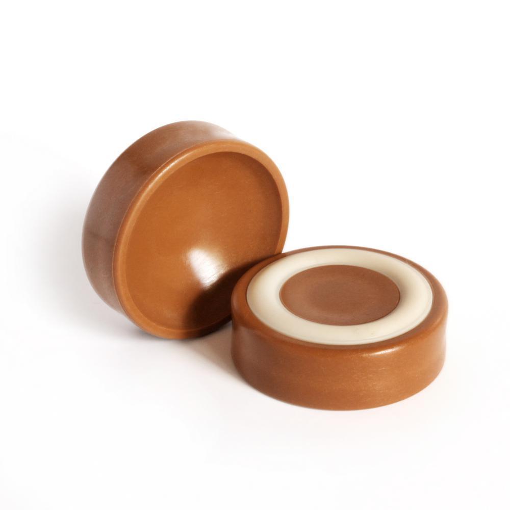 1-3/4 in. Caramel Furniture Wheel Caster Cups/Floor Protectors with Non Skid Rubber Grip (Set of 4)