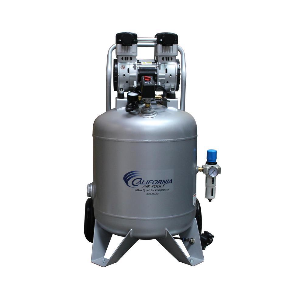 30 Gal. Portable 2.0 HP Ultra-Quiet and Oil-Free Air Compressor with Automatic Drain Valve