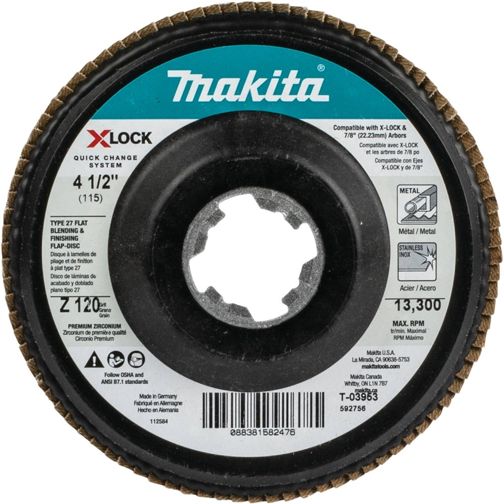 Makita T-03953 X-LOCK 4-1/2in. 120G Flap Disc