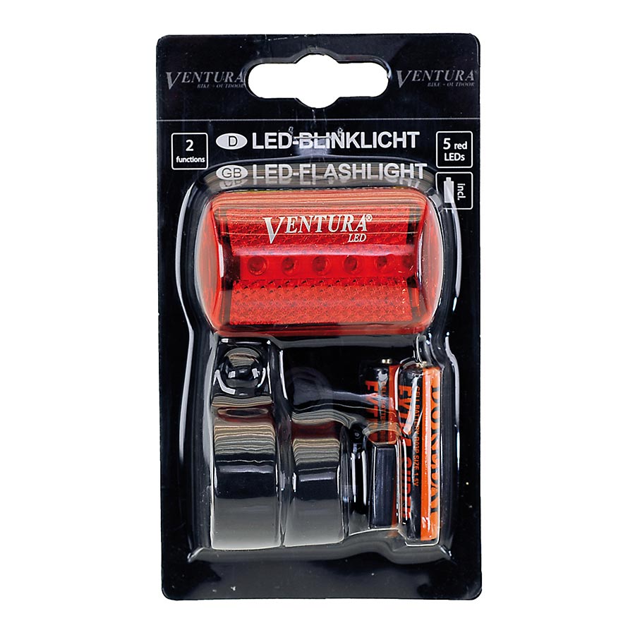 Ventura Rear Flashing Reflector Light, Light, Rear, Black