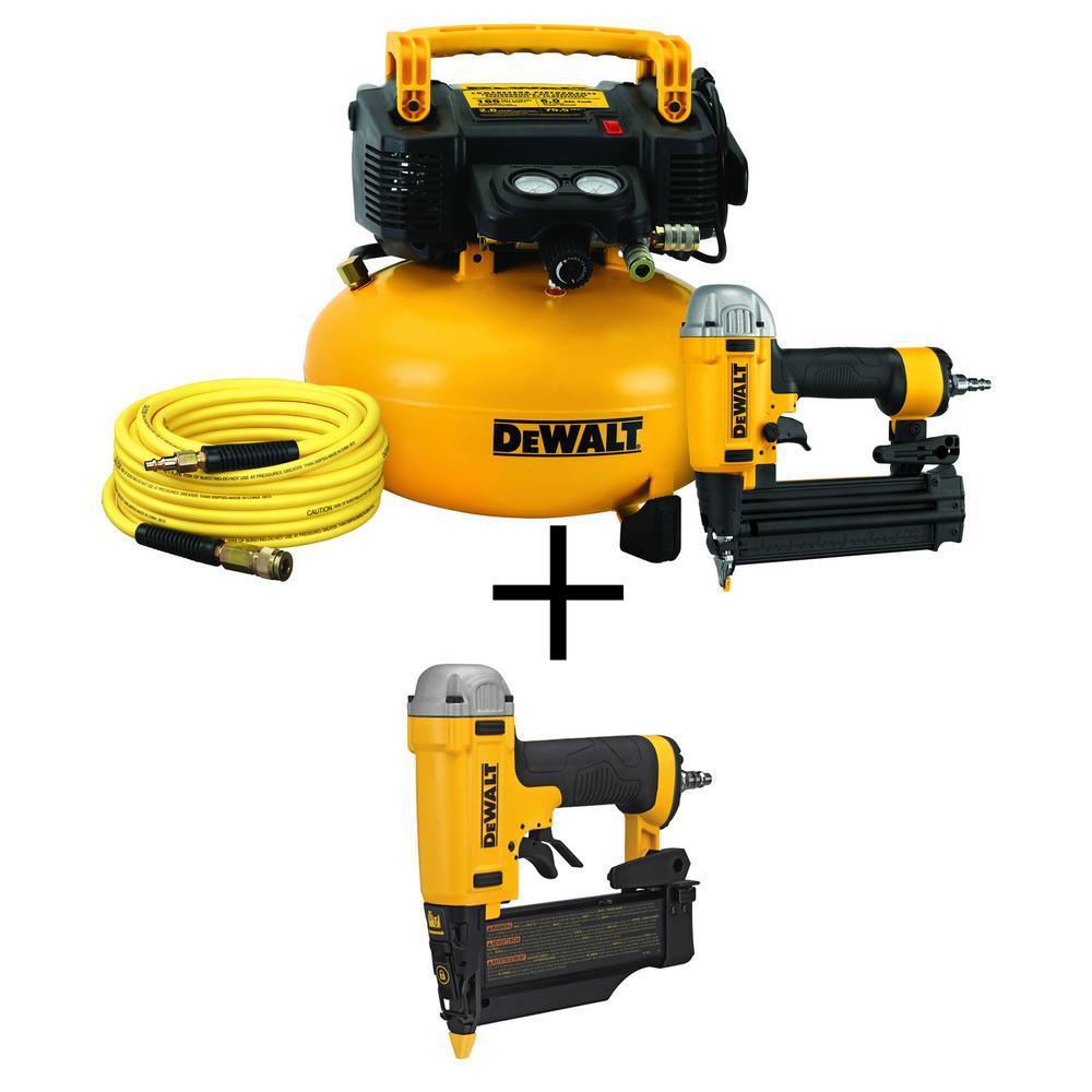 6 Gal. Heavy-Duty Pancake Electric Air Compressor and 18-Gauge Brad Nailer Combo Kit with Bonus Pin Nailer