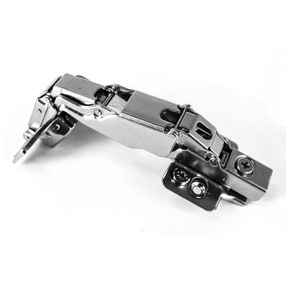 165-Degree 35 mm Full Overlay Soft Close Frameless Cabinet Door Hinges with Installation Screws (15-Pairs)