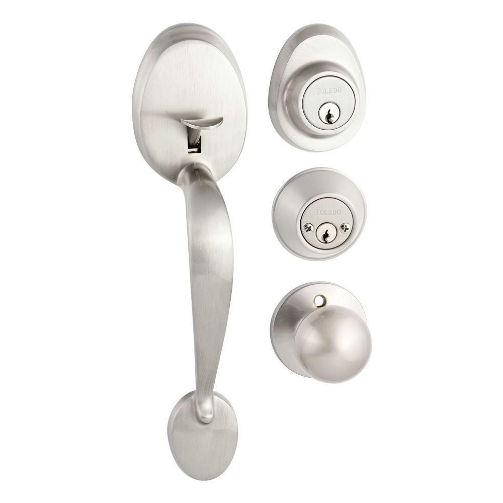 Oviedo Double Cylinder Satin Nickel Door Handleset