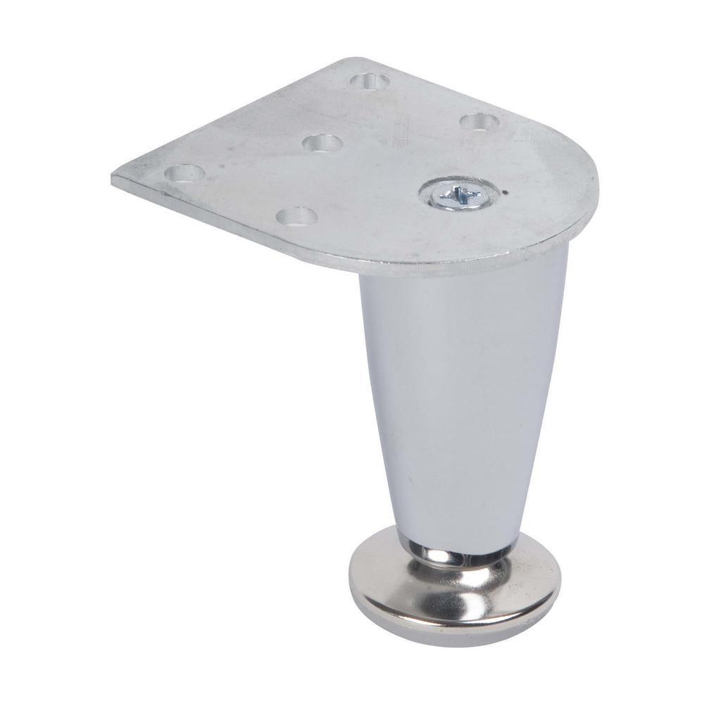 3 in. Chrome Finish Metal Round Taper Leg