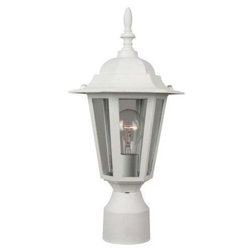 Craftmade Straight Glass 60-Watt 16-in Textured White Traditional Post Light