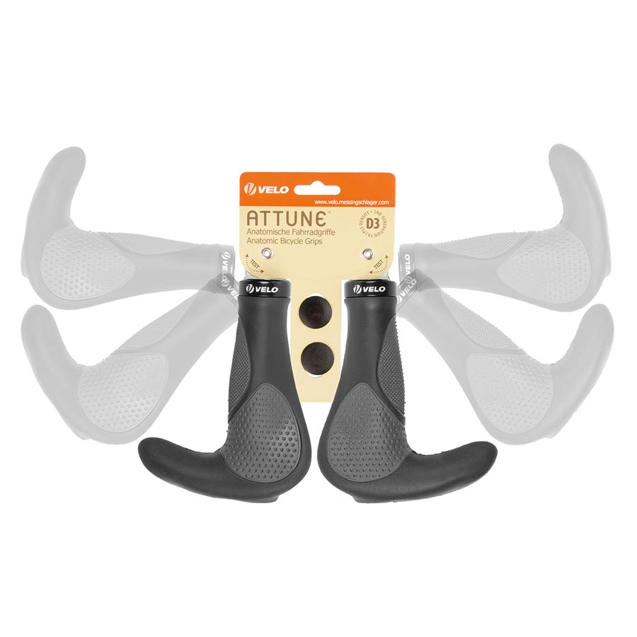 Velo Attune D3 Grips 138mm Black/Grey