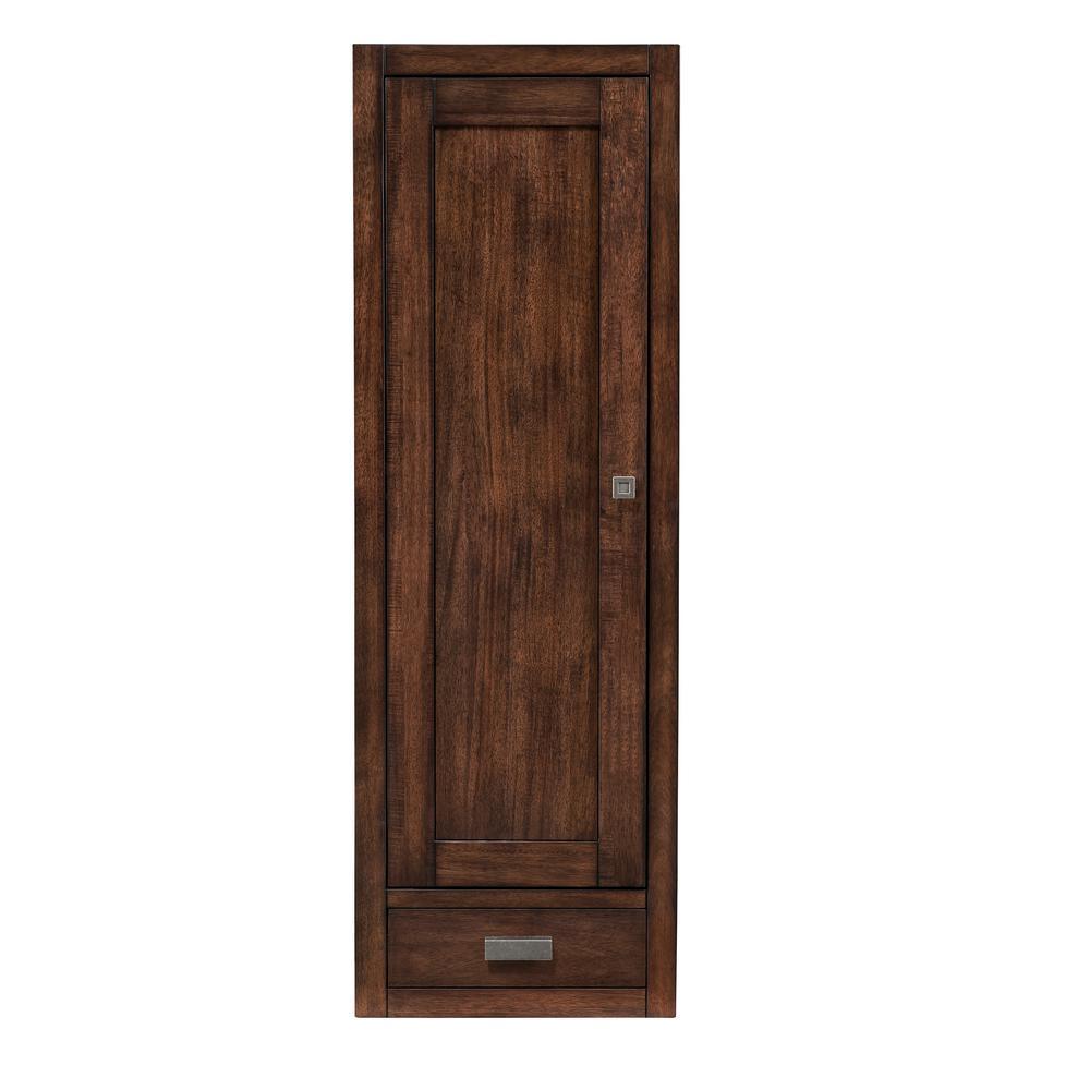 Addison 14.88 in. W x 11.88 in. D x 55.63 in. H Wall Mount Linen Cabinet in Mid-Century Acacia