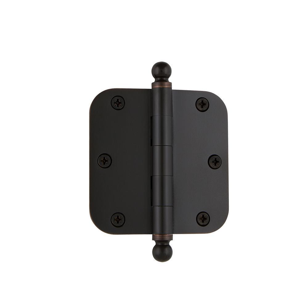 3.5 in. Ball Tip Residential Hinge with 5/8 in. Radius Corners in Timeless Bronze