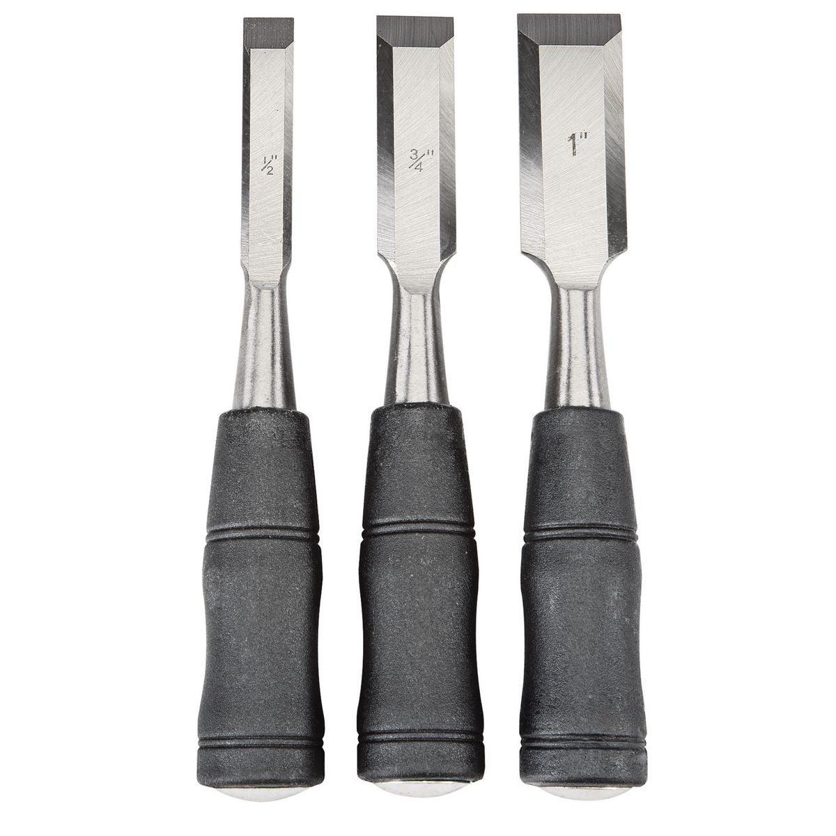 Wood Chisel Set with PVC Handle, 3 Pc.